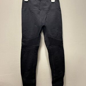 Black Leggings with Mesh Detail